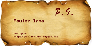 Pauler Irma névjegykártya
