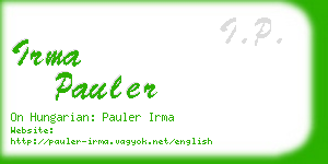 irma pauler business card